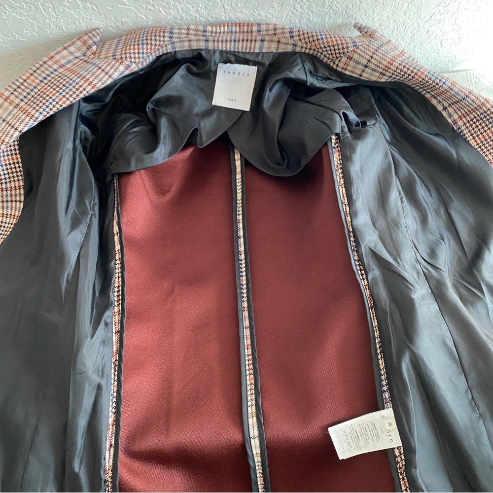 Sandro Plaid Toggle-Closure Blazer - Picture 13 of 15
